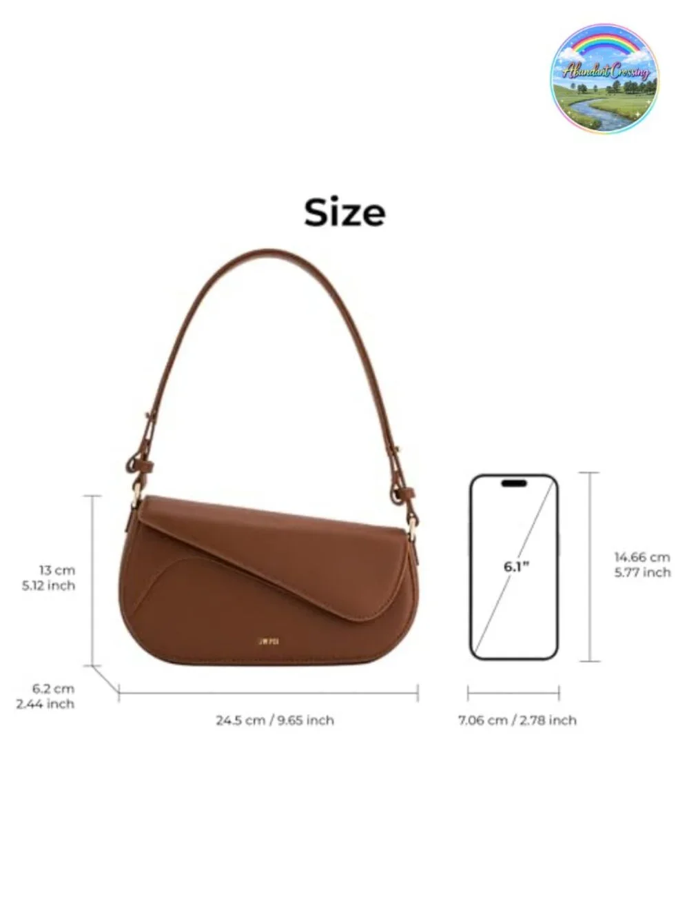 Vegan Leather Shoulder Bag Satchel Crossbody Adjustable Strap Gold Hardware